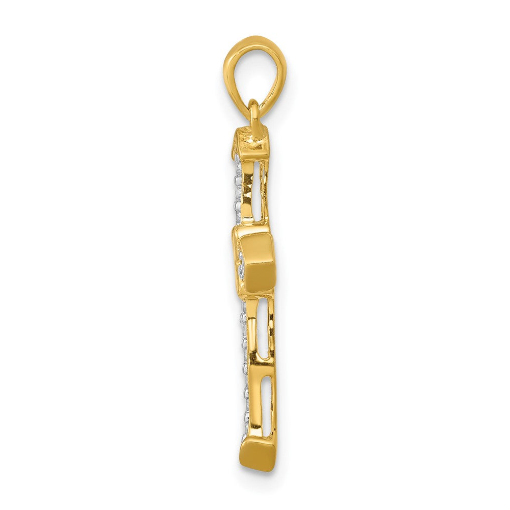 14k 1/6 carat Lab Grown Diamond VS/SI+ G+ Cross Pendant