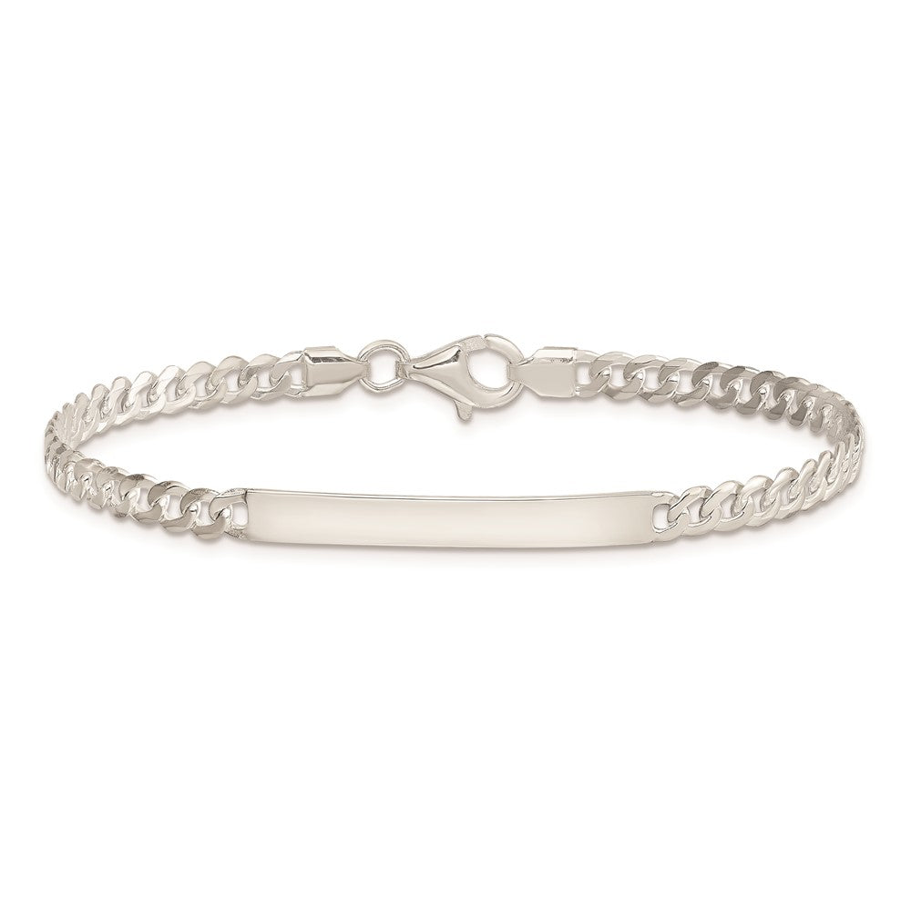 Sterling Silver Curb Link ID Bracelet 7.5 inches