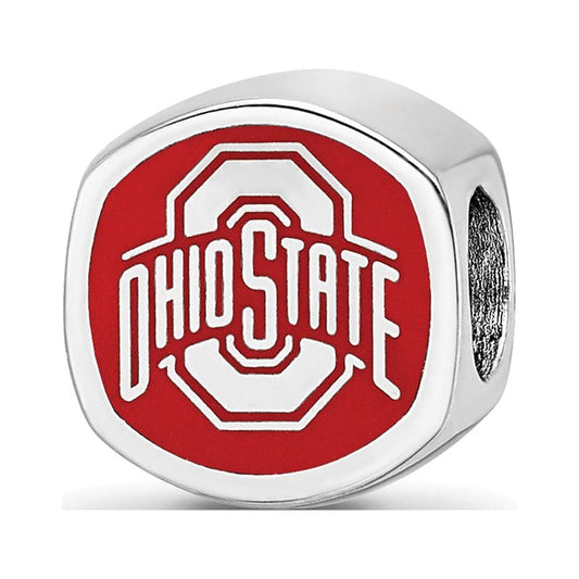 LogoArt Sterling Silver the Ohio State University ohio State On Block o Athletic Mark Bead Charm Female Adult