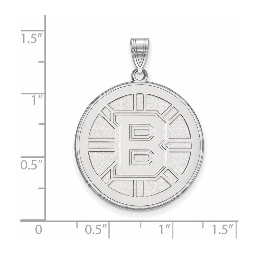 LogoArt NHL Boston Bruins Sterling Silver Extra Large Pendant