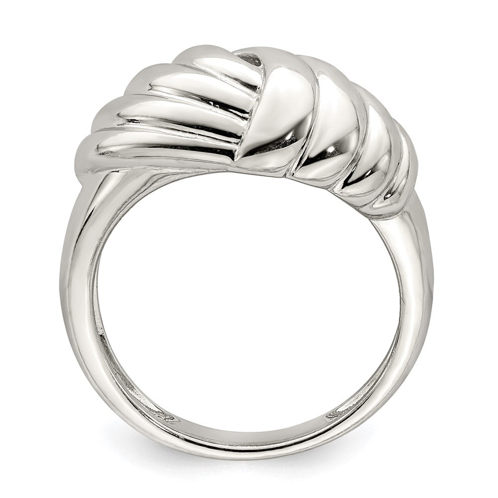 Sterling Silver Weaved Scalloped Ring