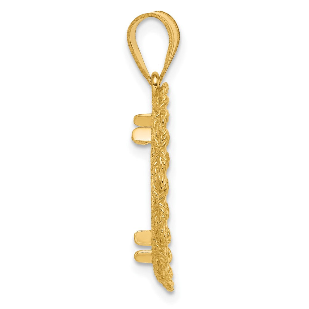 14k Diamond Cut Double Rope with 16.5mm Prong Coin Bezel Pendant
