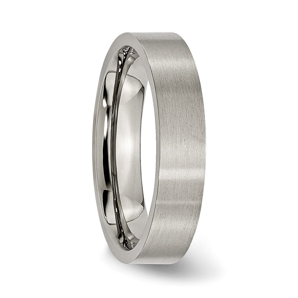 Titanium Brushed 5mm Flat Band Size - 12