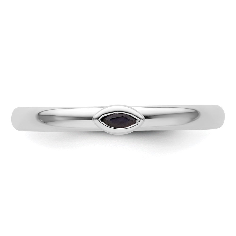 Sterling Silver Stackable Expressions Created Sapphire Ring Size -5