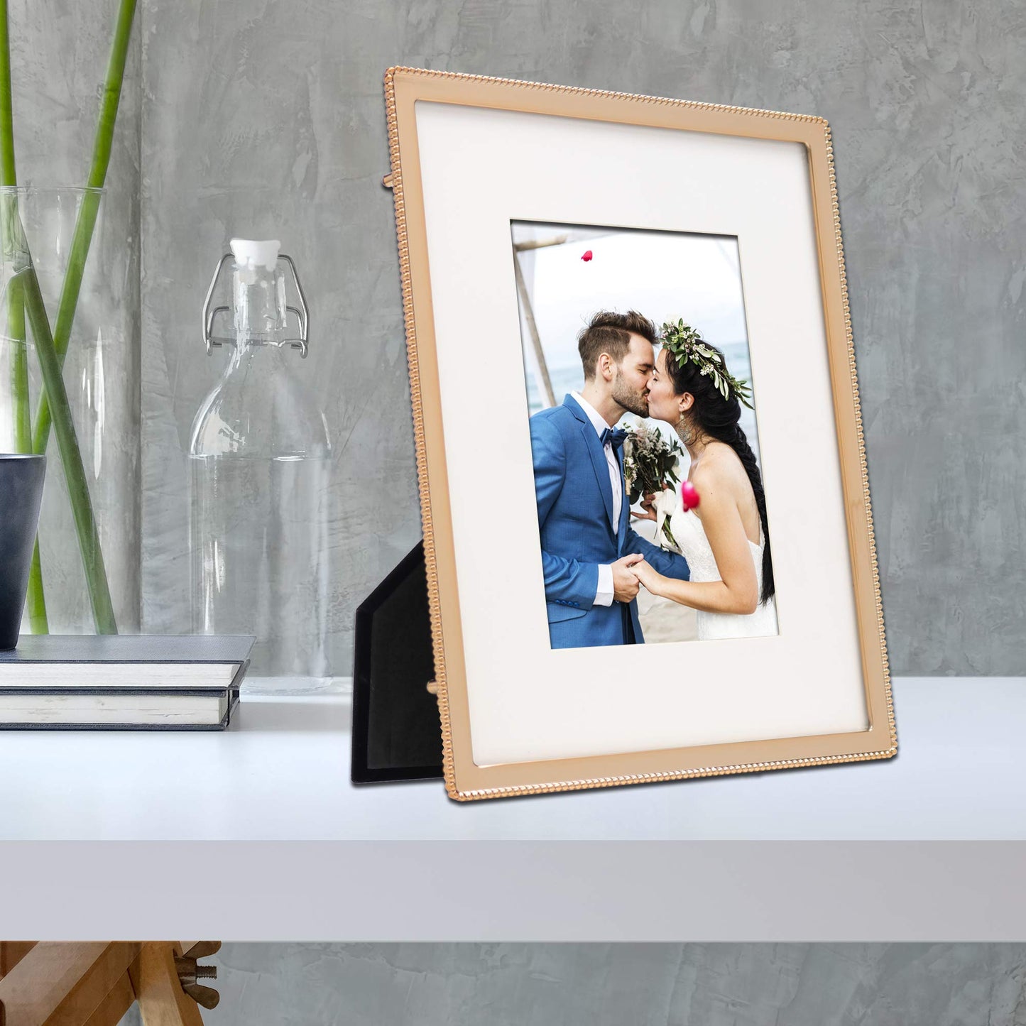 Lawrence Frames 8.7" x 10.75" Metal Picture Frame, Gold