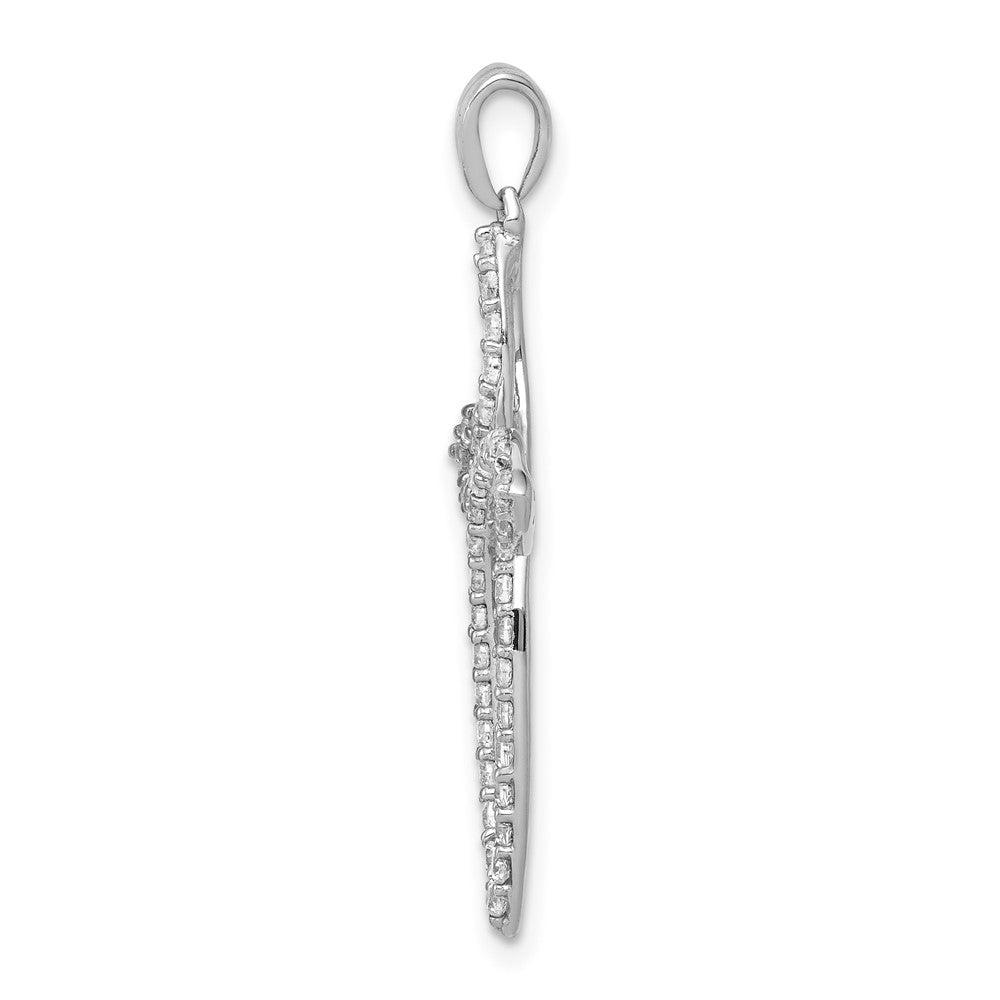 14k White Gold 1/2 carat Lab Grown Diamond VS/SI+ G+ Cross Pendant