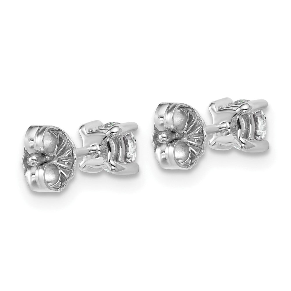 14k White Gold 1/2 ctw Certified Lab Grown Diamond VS/SI+ G+ Round 4 Prong Heavy Wt. Stud Earrings