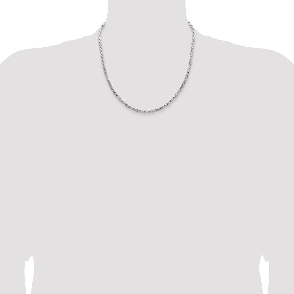 Sterling Silver 3.65mm Flat Rope Chain 20 Inches