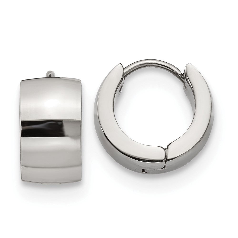 Stainless Steel Polished 7mm Hinged Hoop Earrings