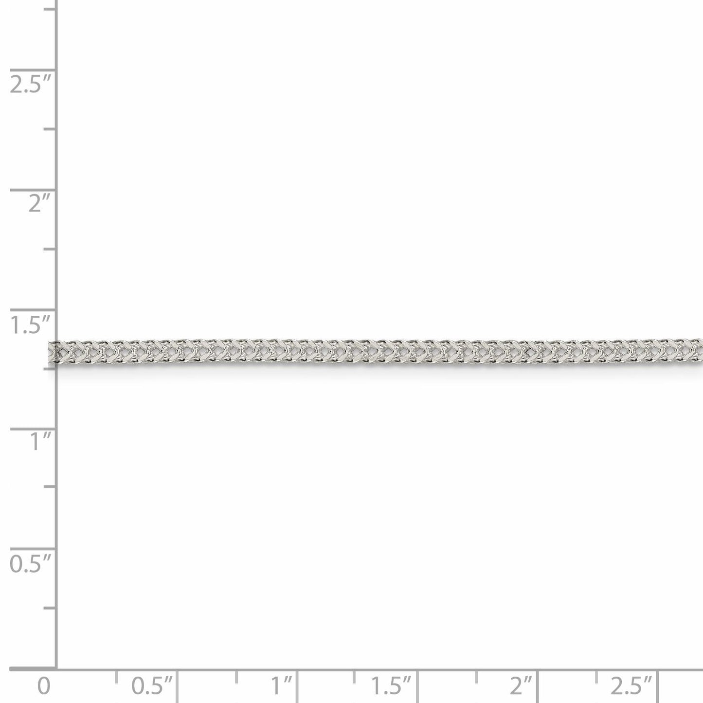 Sterling Silver 2mm D/C Square Franco Chain 20 Inches