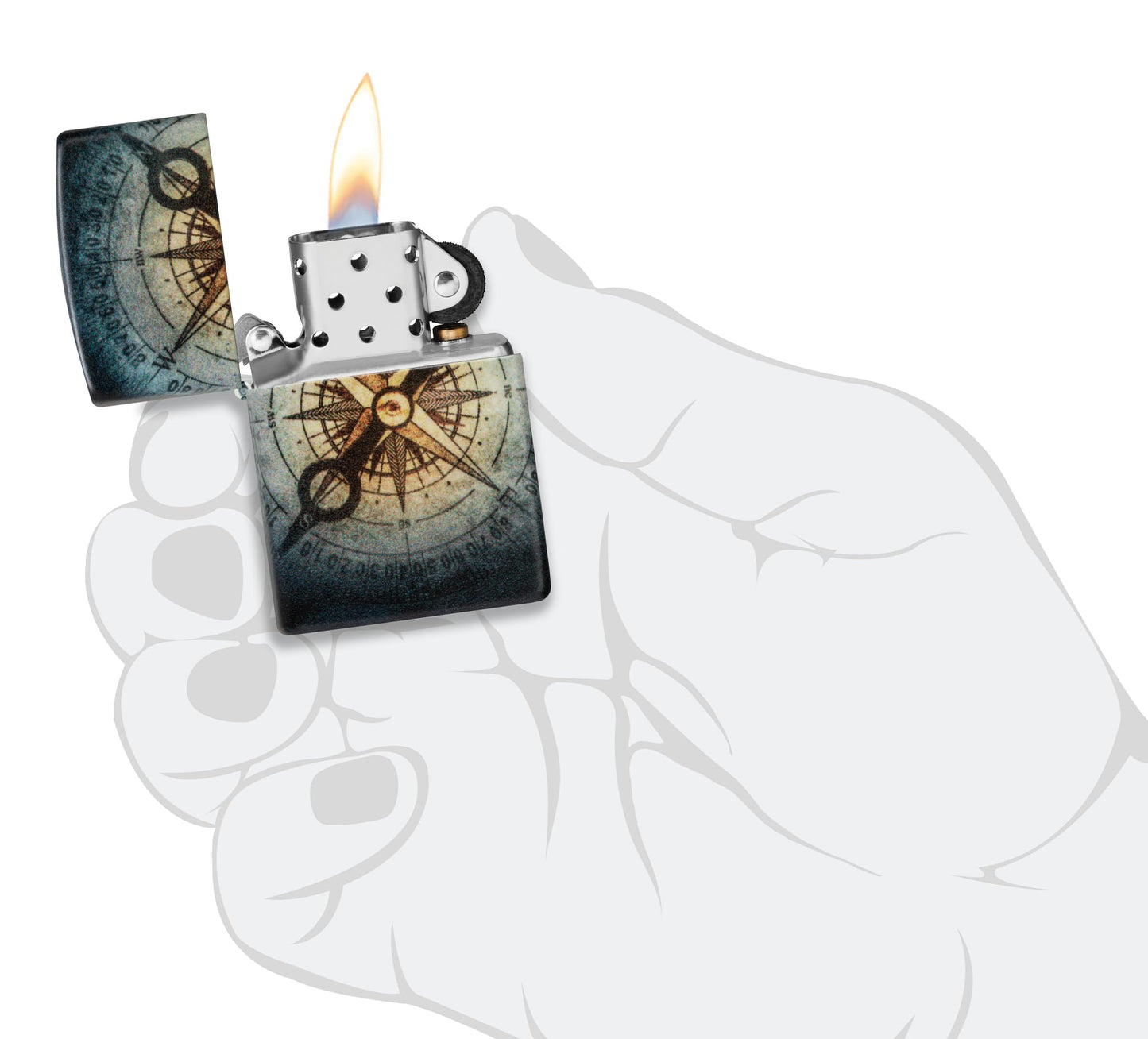Zippo Compass Ghost Design 540 Glow in the Dark Pocket Lighter