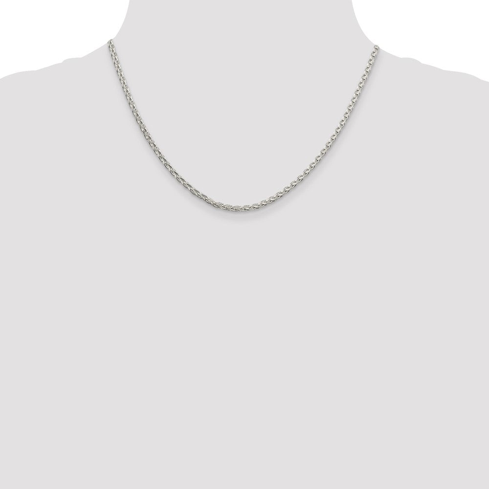 Sterling Silver 2.75mm Diamond-cut Spiga Chain 18 Inches