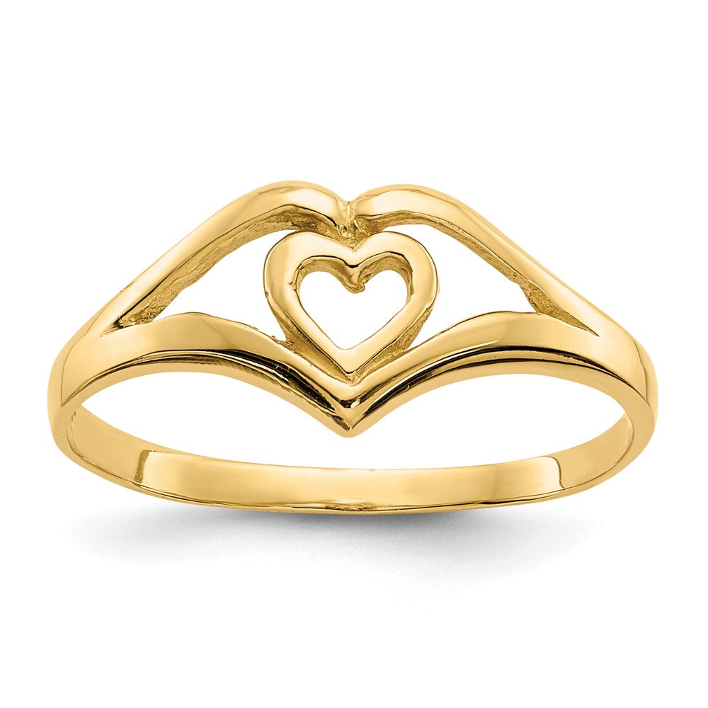 14k Polished Heart Ring Size 7.5