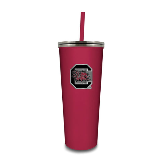 University of SC Stainless Steel 24 ounce Skinny Tumbler with Straw
