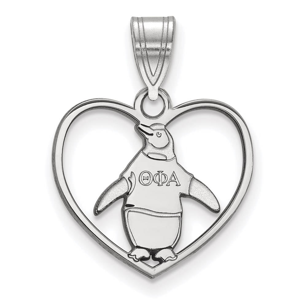Sterling Silver Official Licensed Greek Sororities Theta Phi Alpha (???) Heart Pendant
