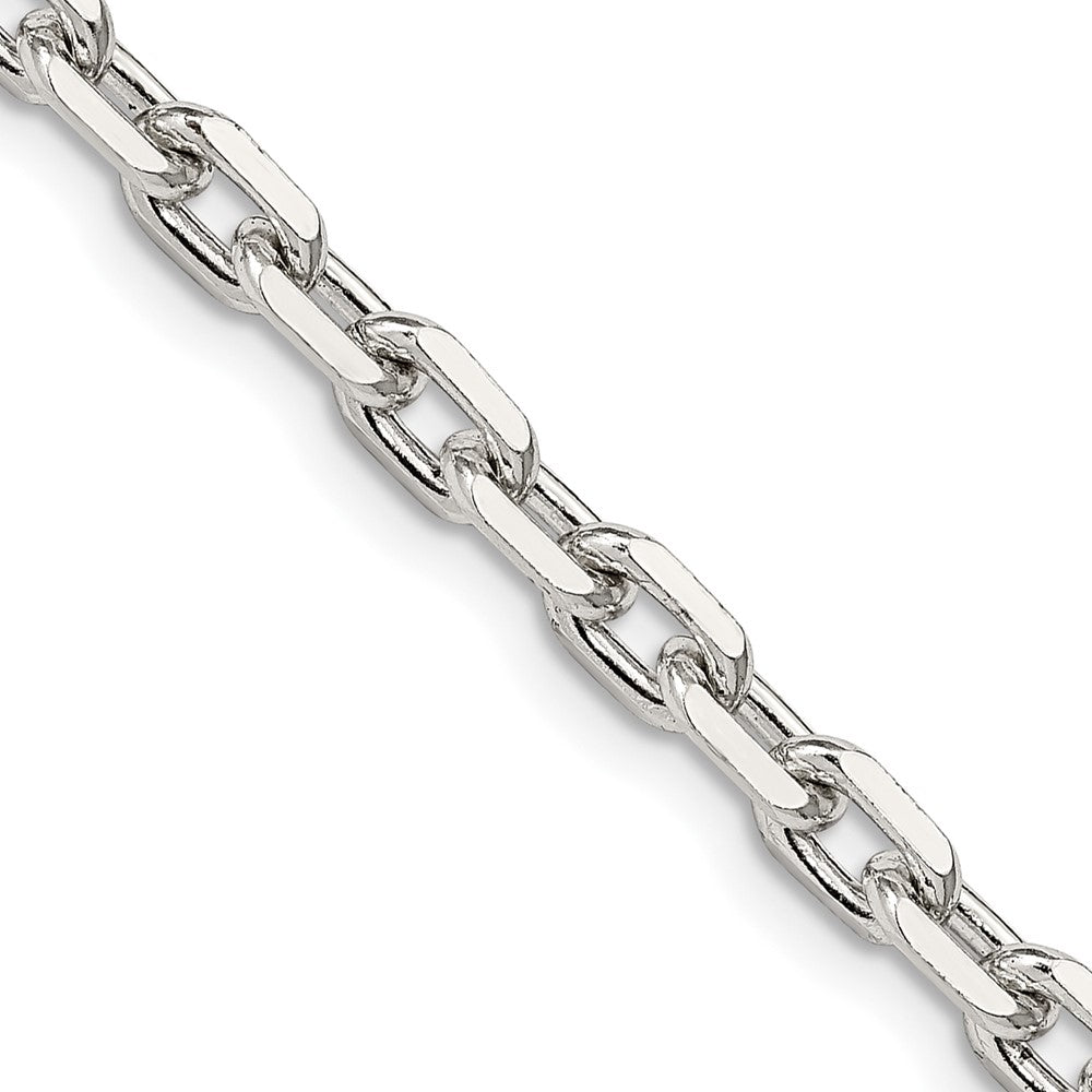 Sterling Silver 4.9mm Beveled Oval Cable Chain 18 Inches