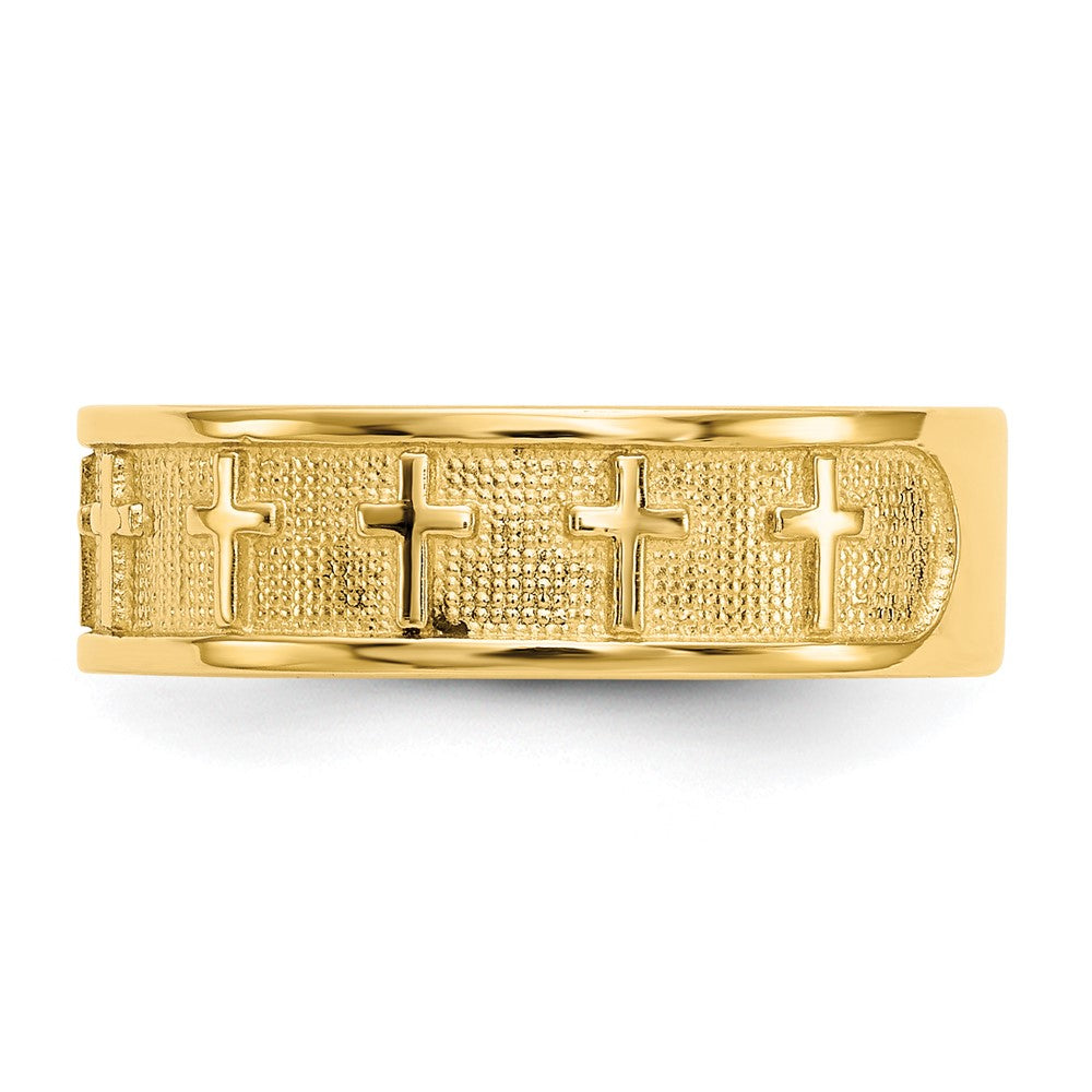 14k Polished & Satin Cross Band Size 5.75