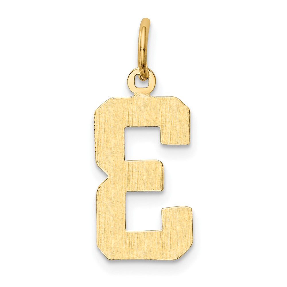10k Medium Polished Number 3 Charm