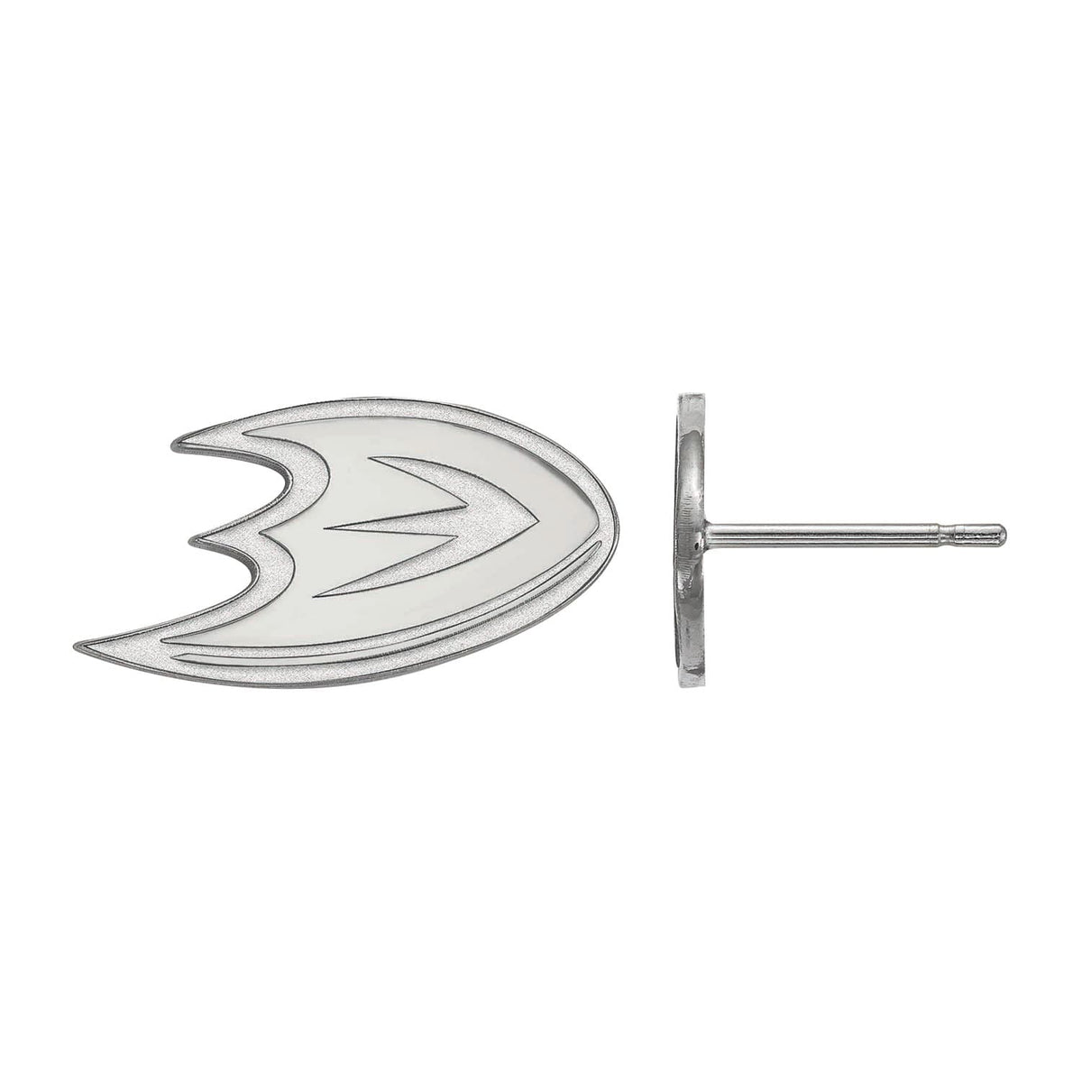 LogoArt Sterling Silver Rhodium-plated NHL Anaheim Ducks Extra Small Post Earrings