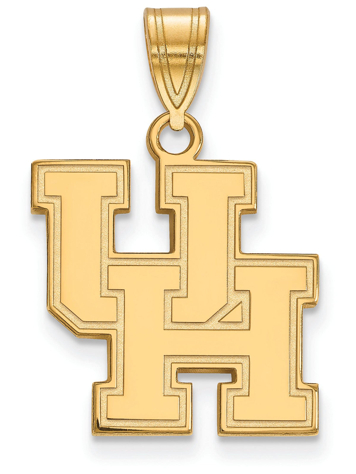 Sterling Silver Gold-plated LogoArt University of Houston U-H Medium Pendant Q-GP003UHO