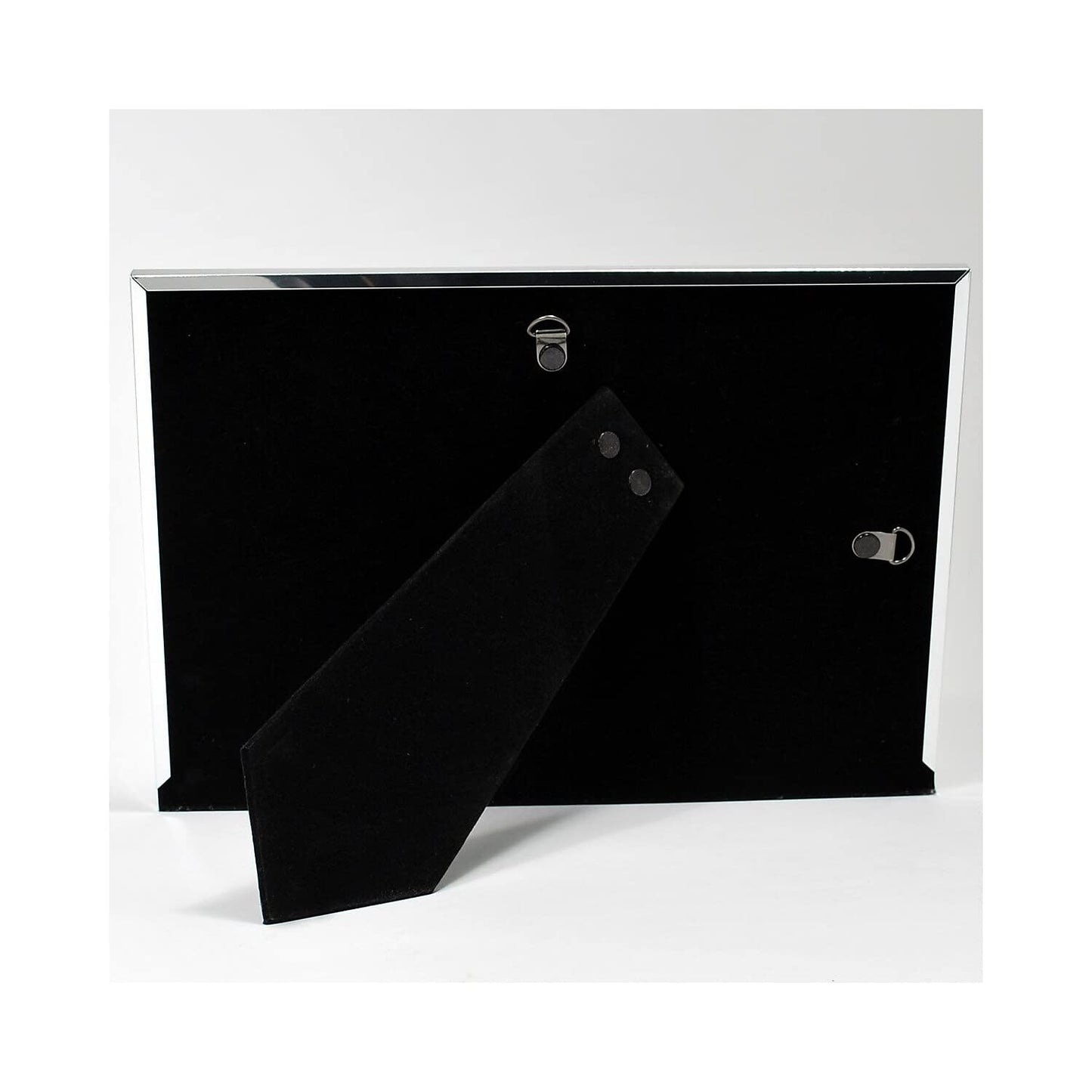 Brushed Silver Metal and Shiny Metal Two Tone 5x7 Hinged Double Opening Panel