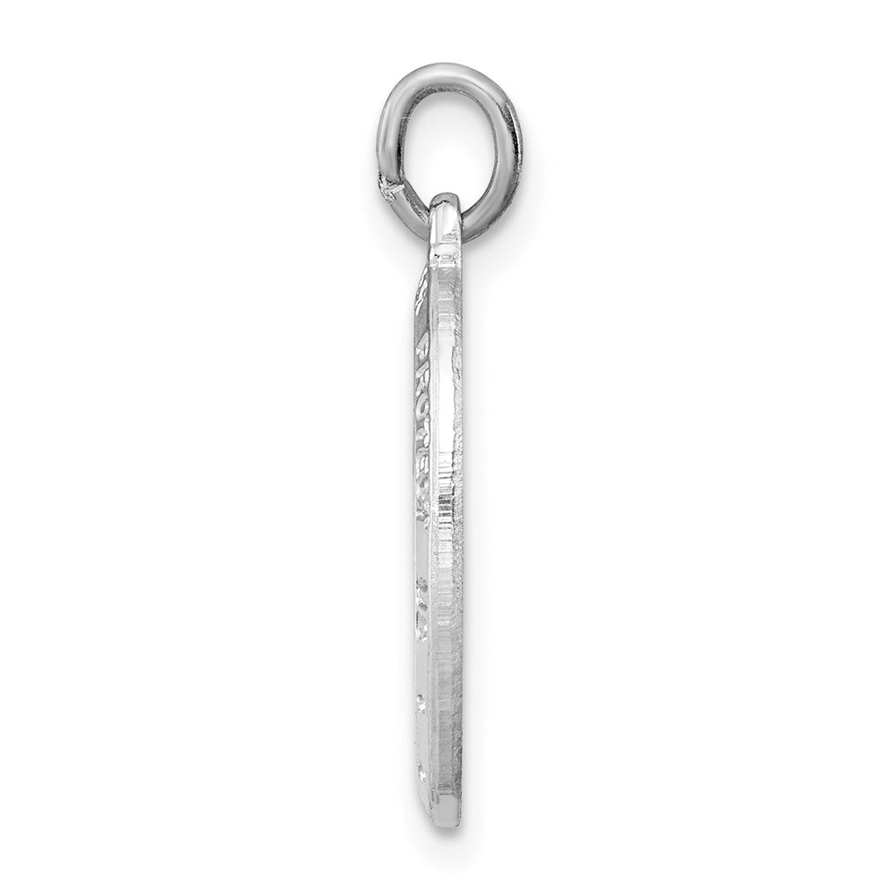 Sterling Silver Rhodium-plated St. Christopher Medal
