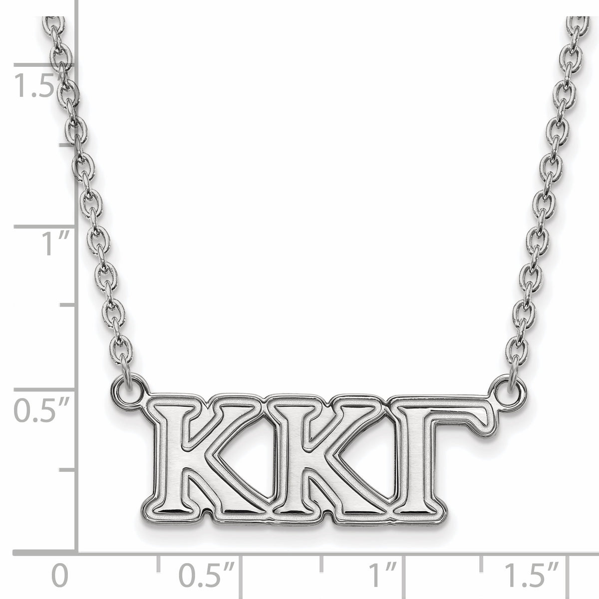 Sterling Silver 18in Official Licensed Greek Sororities Kappa Kappa Gamma (???) Medium Pendant w/ Necklace
