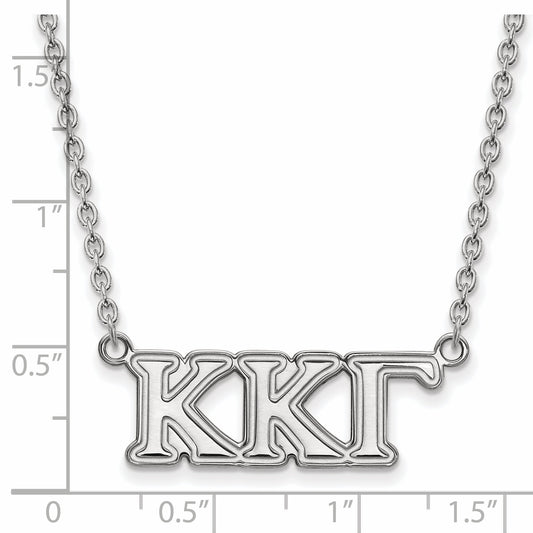 Sterling Silver 18in Official Licensed Greek Sororities Kappa Kappa Gamma (???) Medium Pendant w/ Necklace