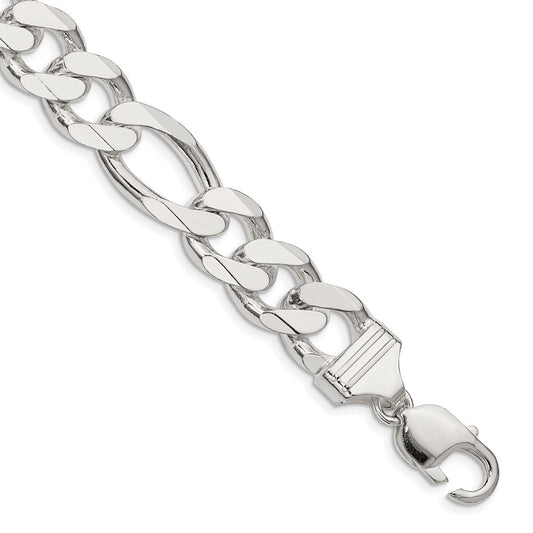 Sterling Silver 13.5mm Figaro Chain 10 inches