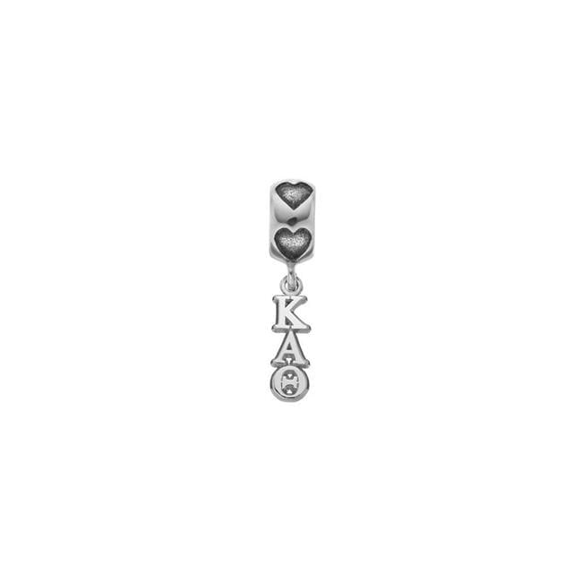 Sterling Silver RH-Plate LogoArt Kappa Alpha Theta Vertical Letters Heart B