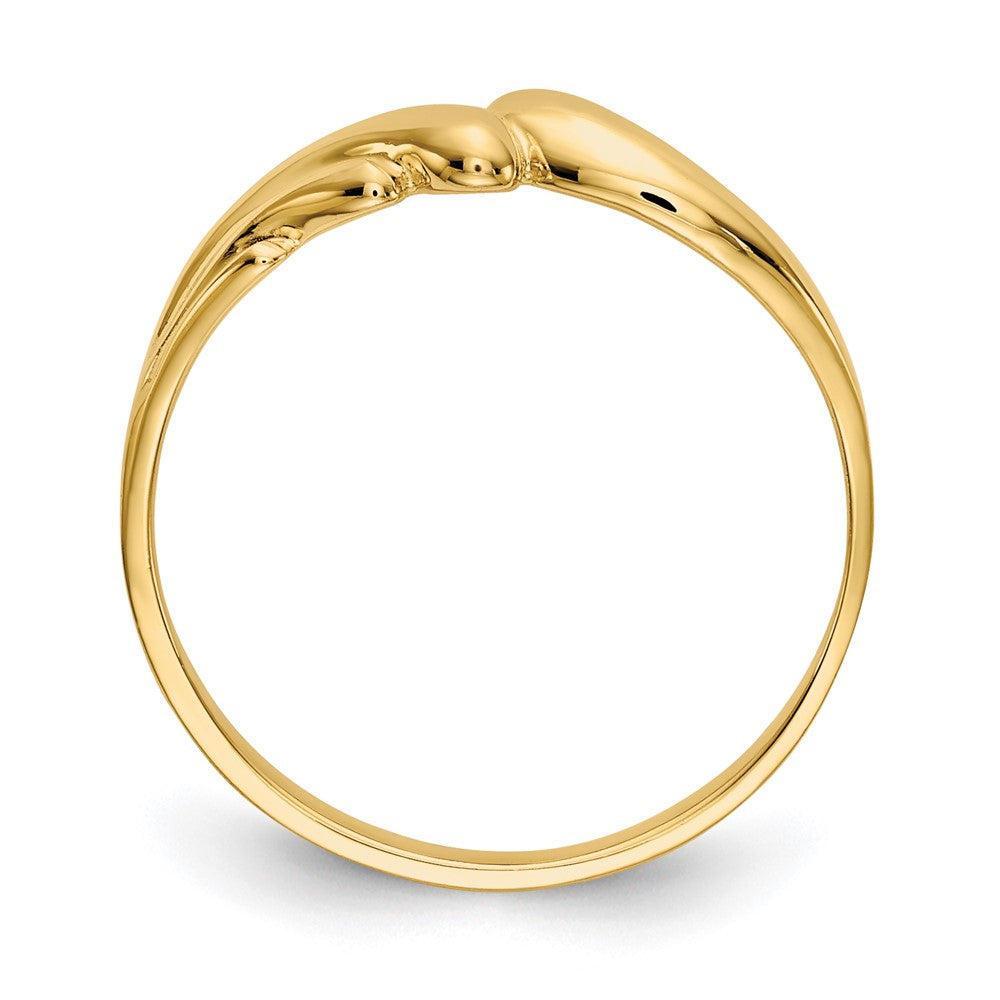 14k Polished Swirl Dome Ring Size 7