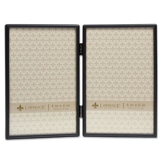 4x6 Hinged Double Simply Black Picture Frame