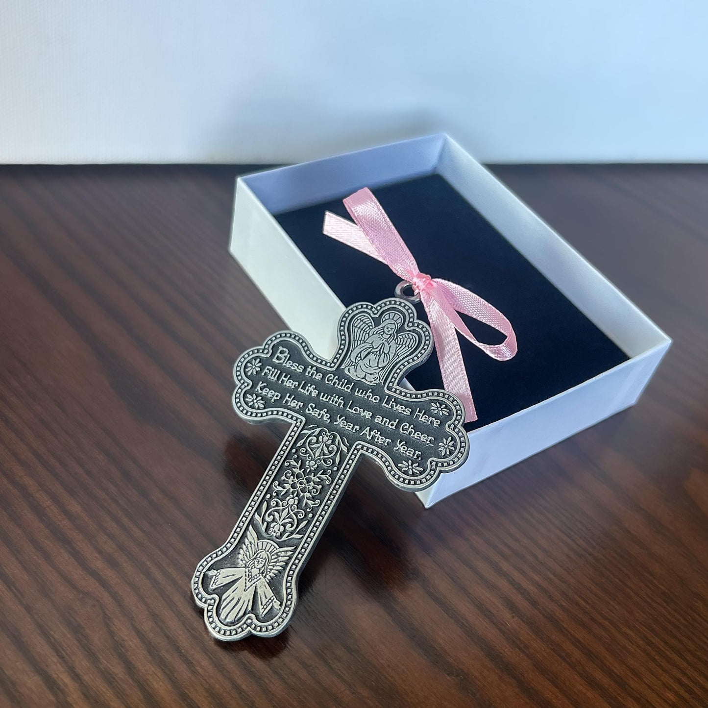 Cathedral Art CM7 Baby Girl Cross Crib Medal, 3-Inch High