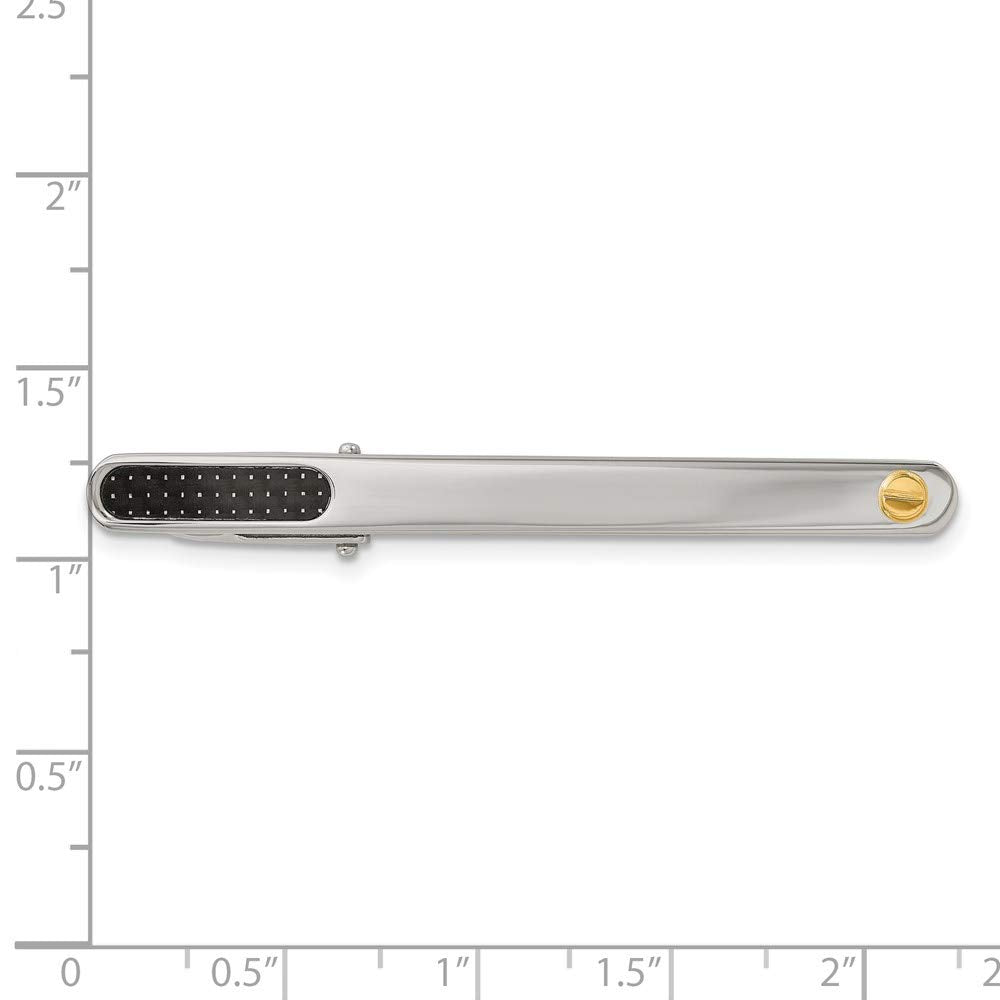 Chisel Stainless Steel Carbon Fiber 18k Accent Tie Clip