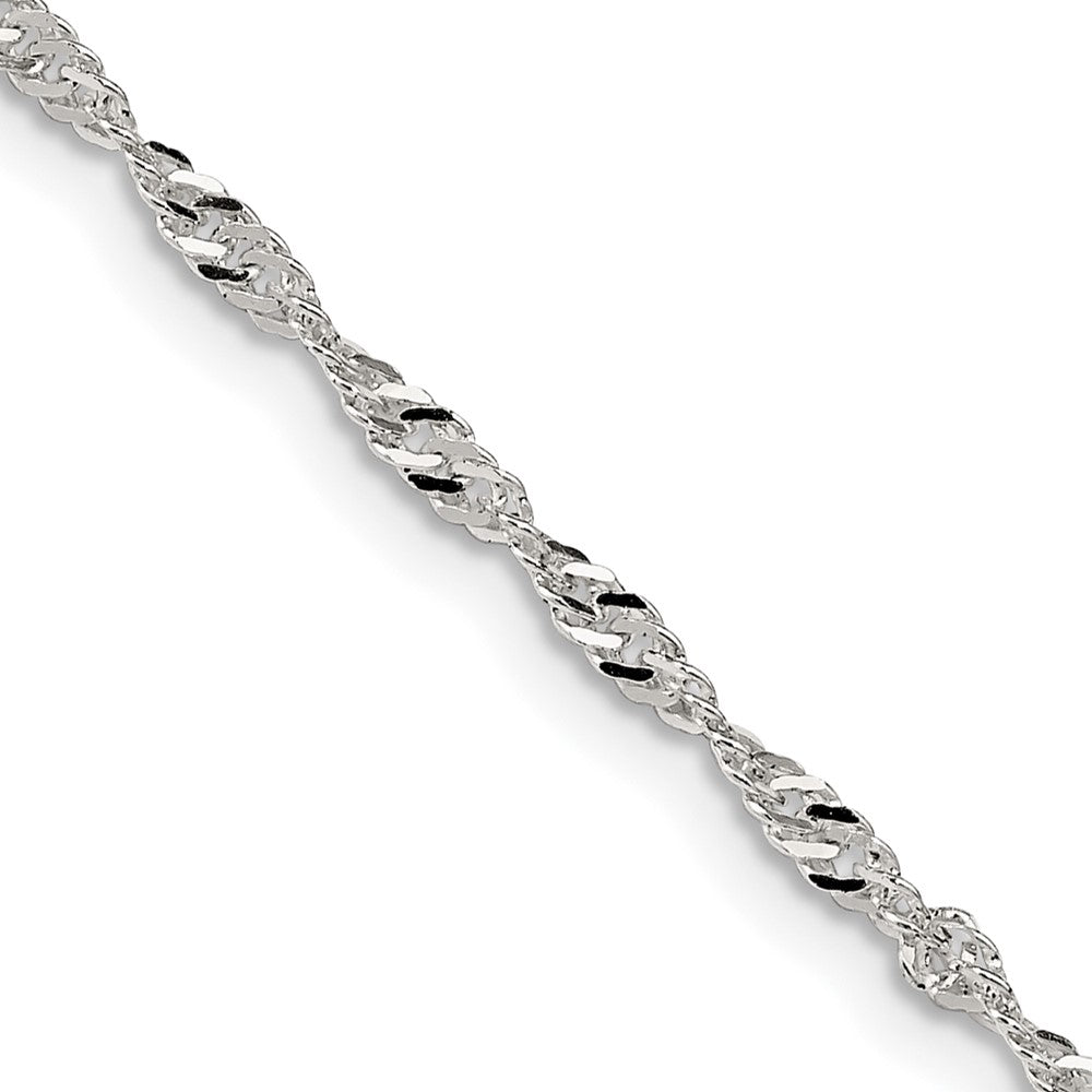 Sterling Silver 2mm Singapore Chain 22 Inches
