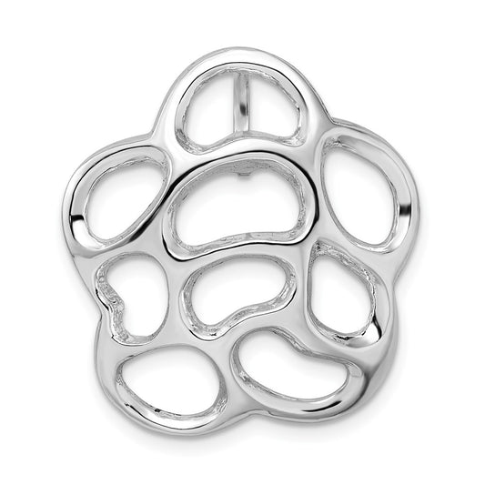 Sterling Silver Polished Cut Out Flower Slide