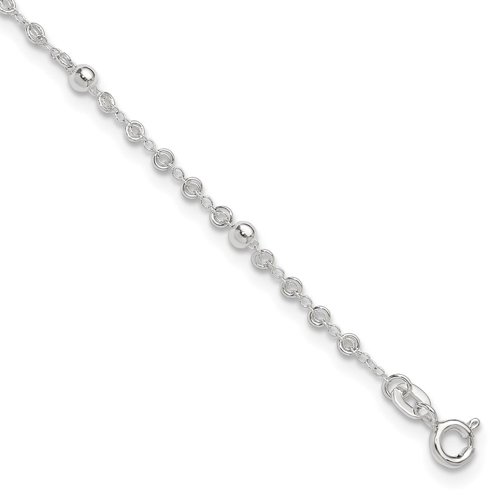 Sterling Silver 10in plus 1in ext. Anklet 10 inches