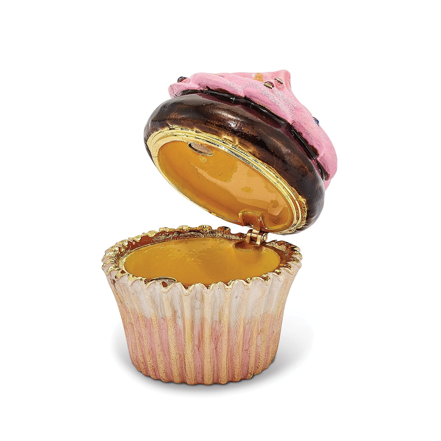 Pewter Multicolor Cupcake Trinket Box