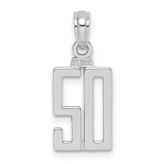 14kw Polished Number 50 Pendant