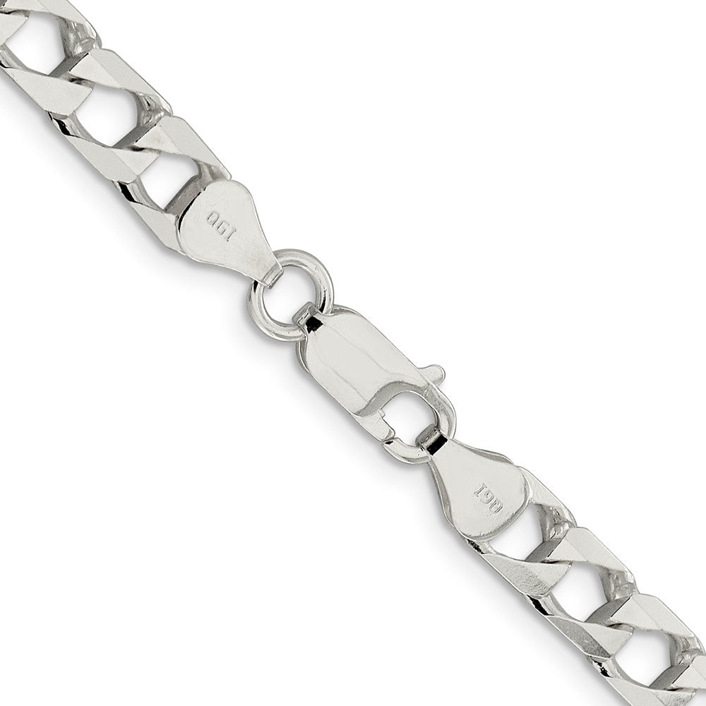 Sterling Silver 6.25mm D/C Square Curb Chain 20 Inches