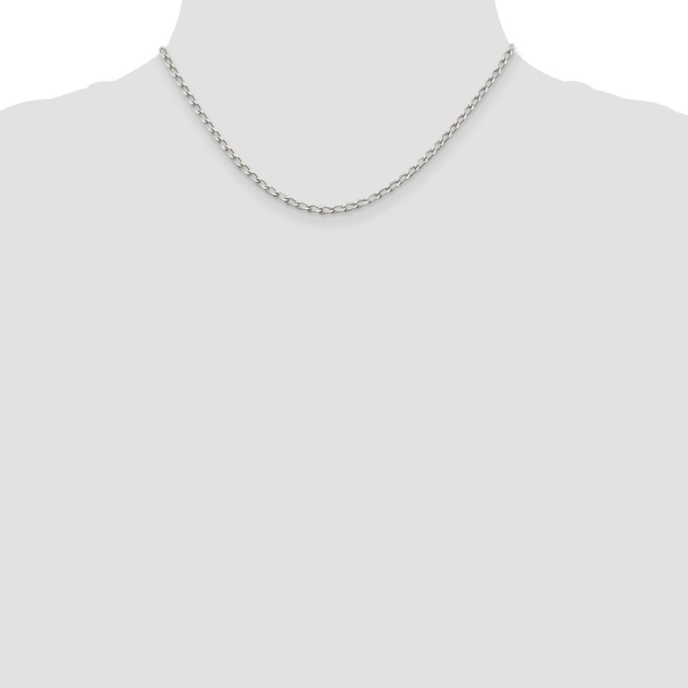 Sterling Silver 2.8mm Open Elongated Link Chain 16 Inches
