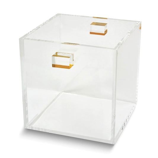 Lucite Clear Wine Cooler with Gold Handles