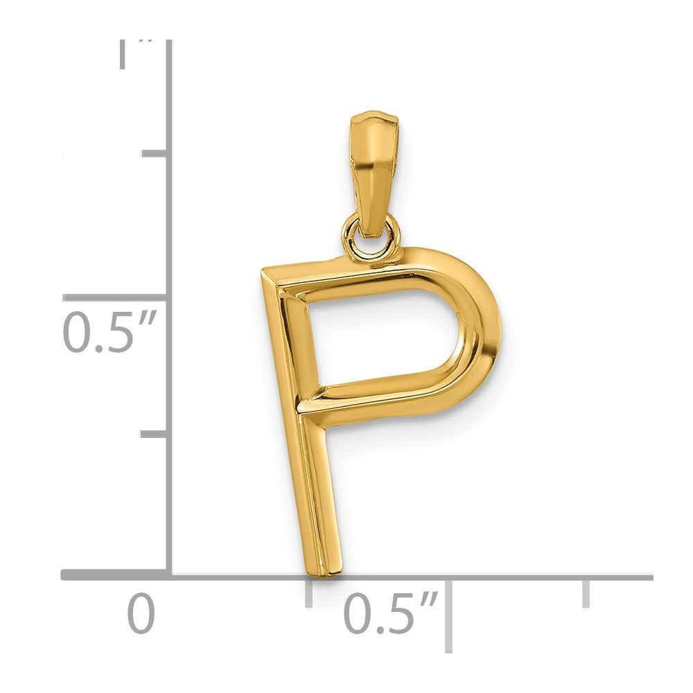 14k Yellow Gold Fancy Letter P