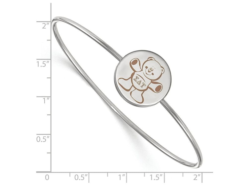 Sterling Silver Official Licensed Greek Sororities Sigma Delta Tau Enameled Slip-on Bangle