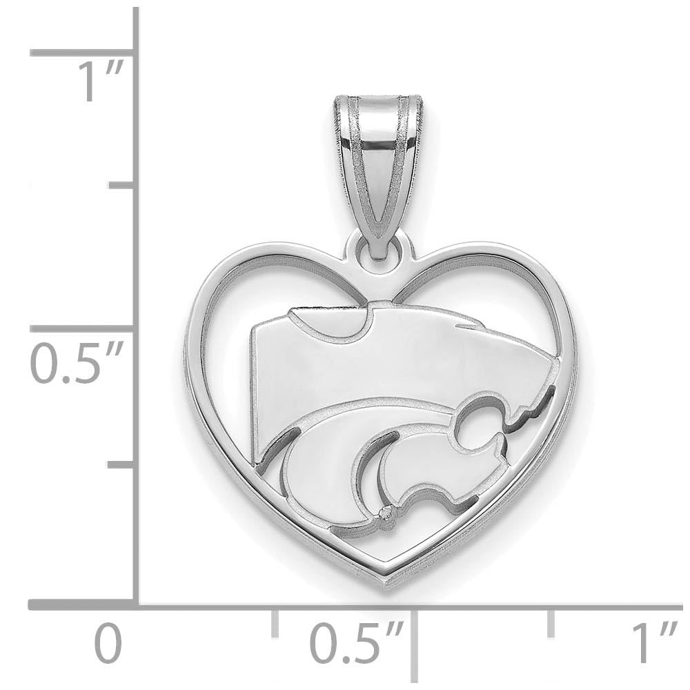 Women's Kansas State Wildcats Sterling Silver Logo Heart Pendant