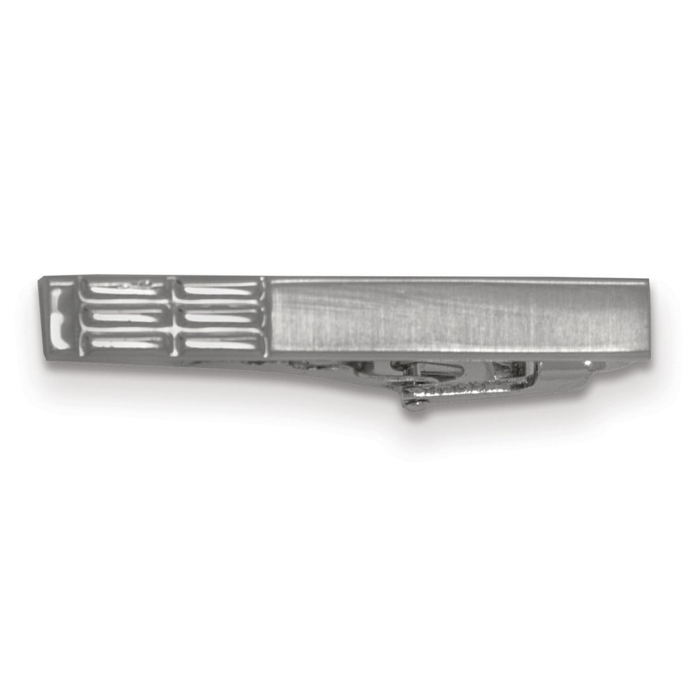 Silver-tone Textured Pattern Tie Bar QGM22688
