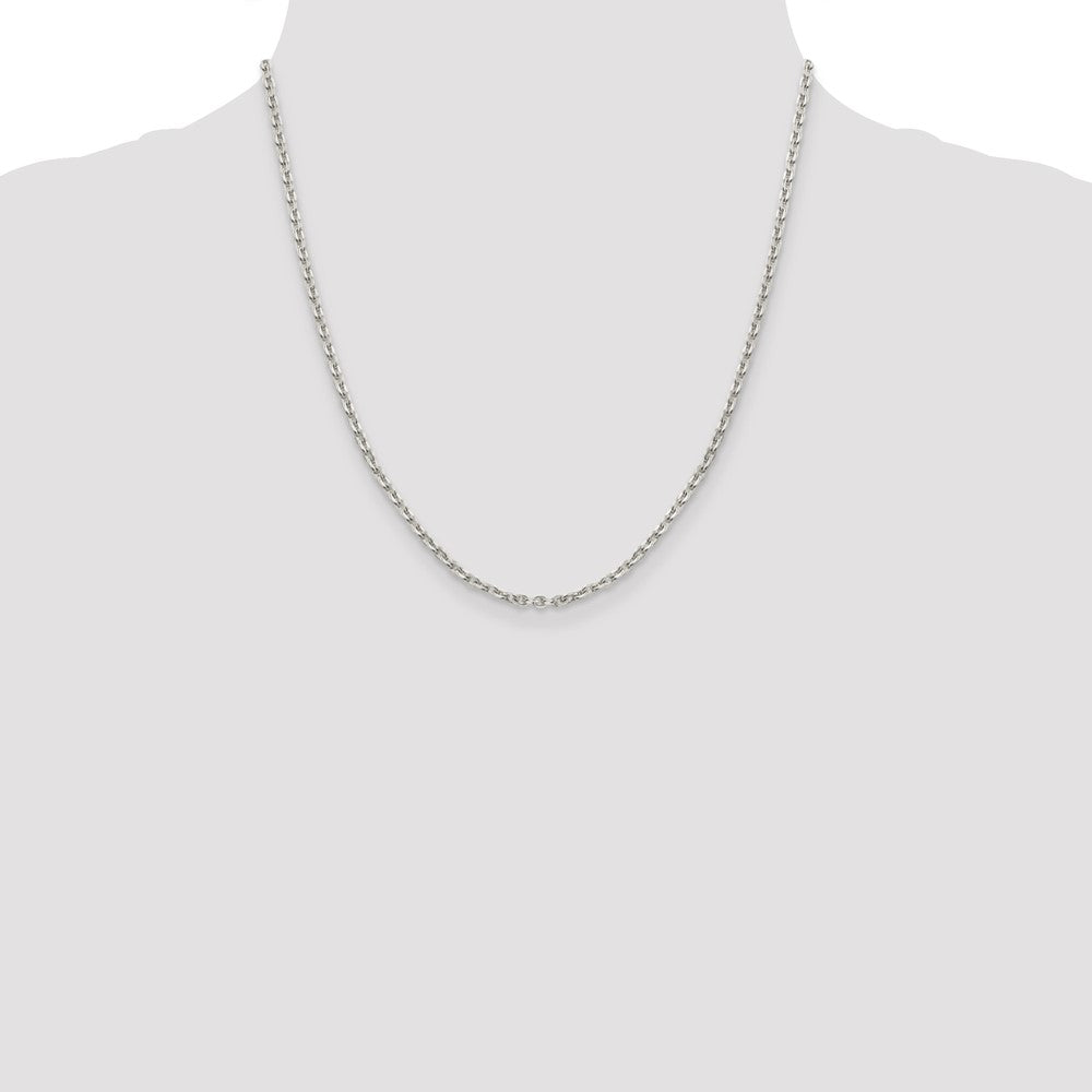 Sterling Silver 2.75mm Flat Link Cable Chain 20 Inches