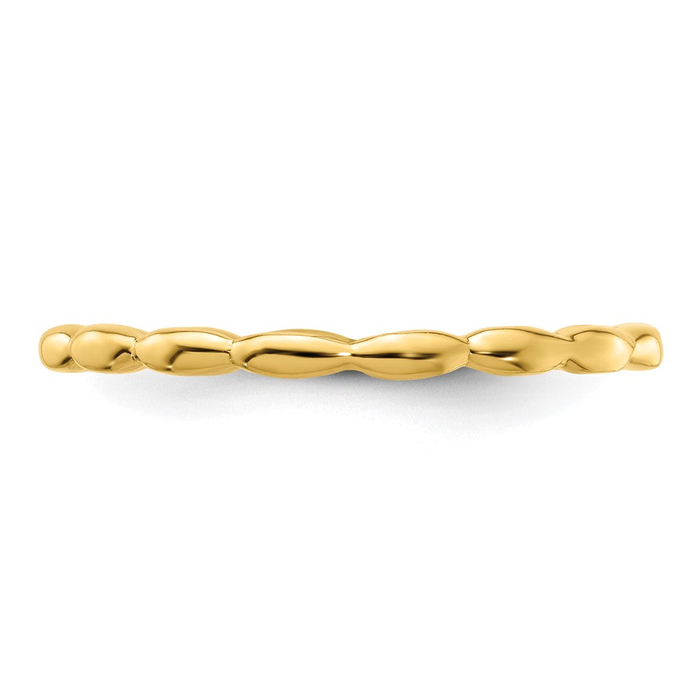 Sterling Silver Stackable Expressions Gold-plated Rice Bead Ring Size -9