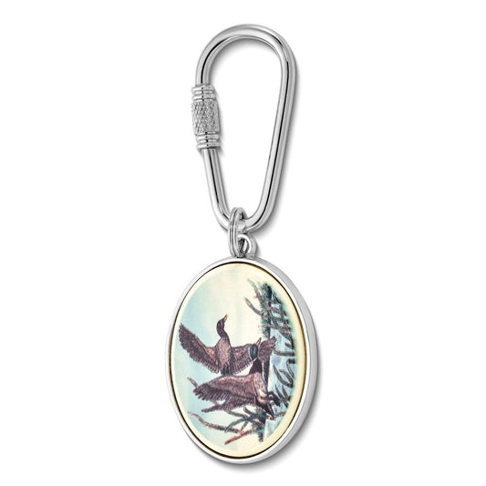 Barlow Designs Color Mallards Oval Key Chain