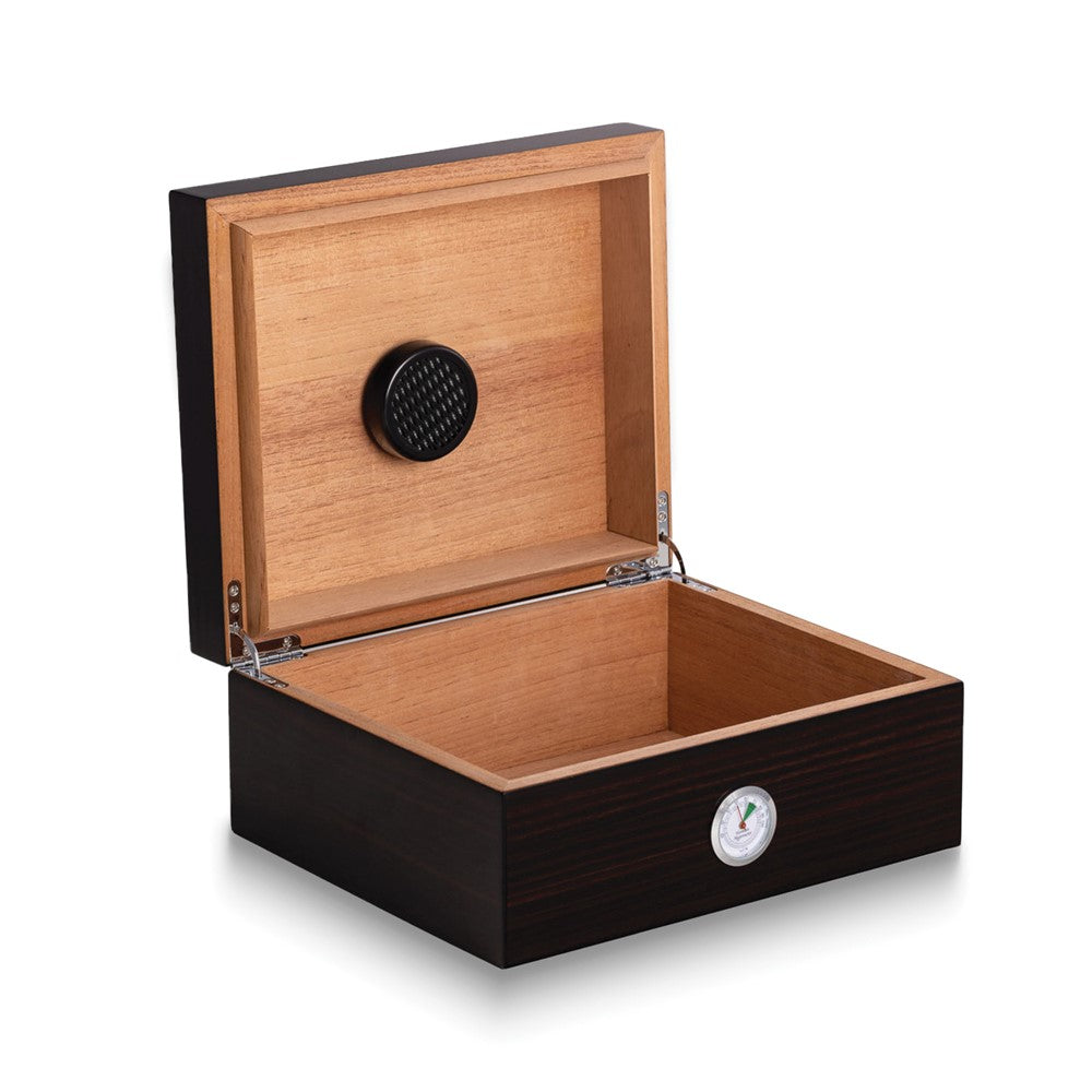 Walnut Wooden Glass Top Cedar Lined Cigar Humidor
